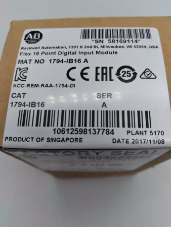 Allen-Bradley 1794-IB16 SER.A Flex I/O Input Module 24VDC (Factory Sealed) 