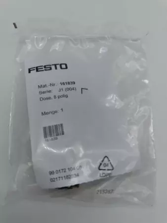 Festo MPPE-3-B 8-Pin Angled Plug Socket  161839 