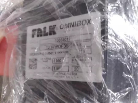 Falk 1238WOF3S-20AB Omnibox Worm Speed Reducer, 20:1 Ratio 1.90HP Input 