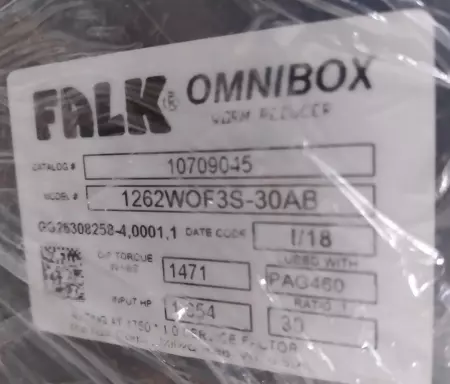Falk 1262WOF3S-30AB Omnibox Worm Speed Reducer, 30:1 Ratio 1.65HP Input 