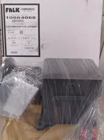 Falk 1262WOF2S-20AB Omnibox Worm Speed Reducer, 20:1 Ratio 2.37HP Input 