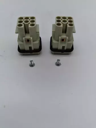 NEW Harting HAN7D-M 8-Socket Connector 10AMP 250VAC Lot of 2