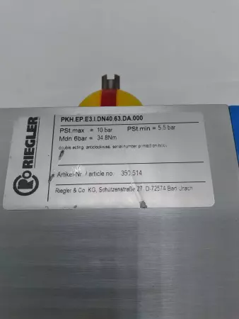 Riegler PHK.EP.E3.I.DN40.63.DA.000 Actuator/Ball Valve Assy 1-1/2