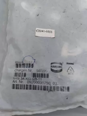 NEW Harting HAN 3A-KG-QB-11 Cable to Cable Single Lever Top Entry 09200031750 03