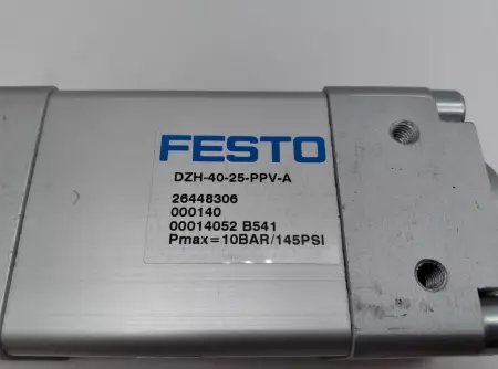 Festo DZH-40-25-PPV-A Flat Pneumatic Cylinder 40mm Piston 25mm Stroke 