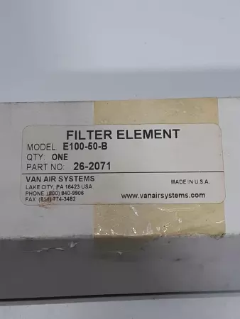 Van Air Systems E100-50-B Filter Element 