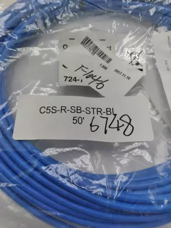 NEW Black Box C5S-R-SB-STR-BL Industrial Blue PVC Ethernet Cable 50' 