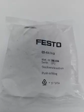 NEW Festo QS-G1/2-12 Push In Fitting, 1/2