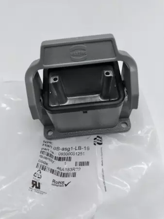 NEW HARTING 09300061251 HAN-6B-ASG1-LB-16 Connector Surface Mounted 1 Side Entri