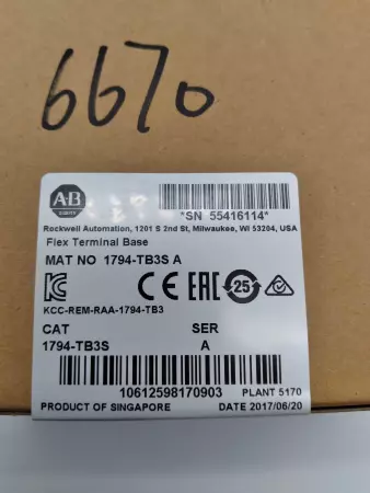 NEW ALLEN BRADLEY 1794-TB3S/A FACTORY SEALED TERMINAL BASE BLOCK 3WIRE SPRING 