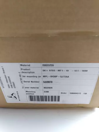 WITTENSTEIN SK-075S-MF1-10-1E1-1K00 GEAR BOX RIGHT ANGLE 10:1 