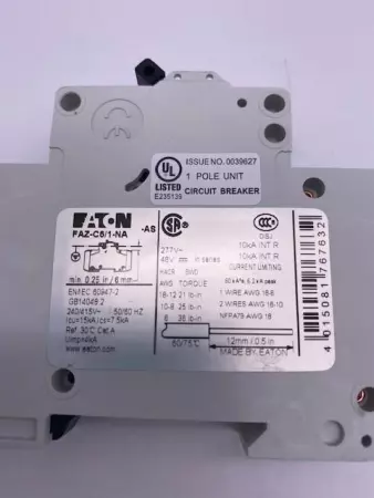 NEW EATON FAZ-C6/1-NA-181897 CIRCUIT BREAKER 