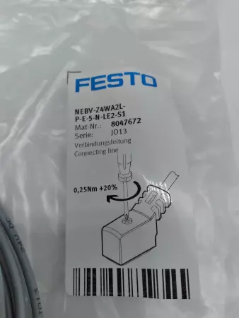 NEW FESTO NEBV-Z4WA2L-P-E-5-N-LE2-S1 CONECTOR CABLE 