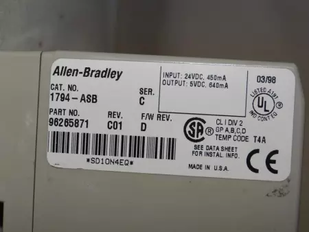 Allen-Bradley 1794-ASB SER.C Remote I/O Adapter 