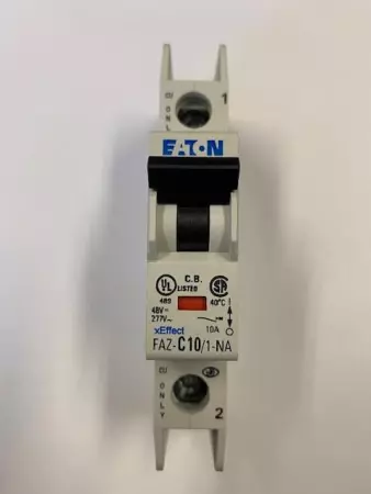 Eaton FAZ-C10/1-NA 1-Pole Circuit Breaker 277VAC/48VDC 10Amp 