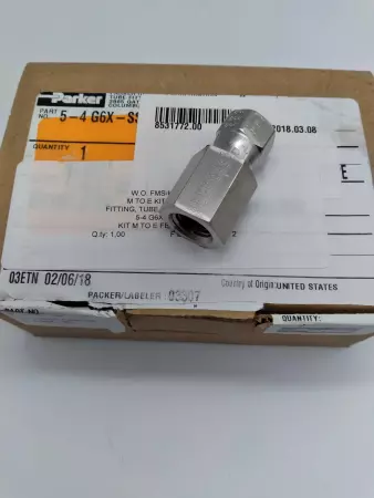 NEW Parker 5-4G6X-SS Swivel Nut Female Connector 1/4''-18 NPTF 