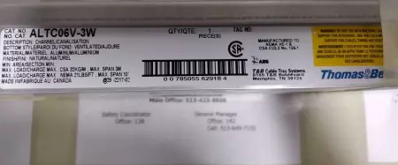 Thomas & Betts ALTC06V3W/ALTF06SFC3 40 1/4 INCHES 6INW CHNL TRAY W/COVER, 1.750