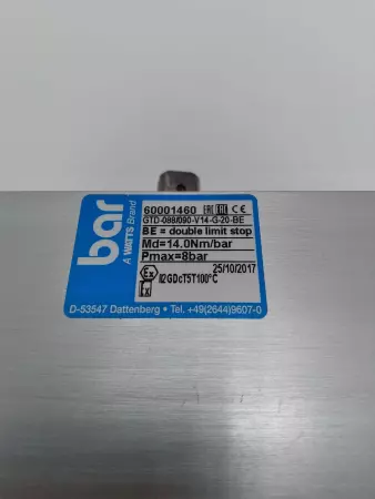 BAR GTD-088/090-V14-G-20-BE Single Acting Valve Actuator 