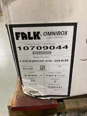 Falk 1262WOF2S-30AB Omnibox Worm Reducer, 1.654HP Ratio 30:1 