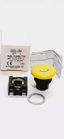 Cutler-Hammer E22LLB4 Mush Pushbutton Kit 40 mm Yellow Head 