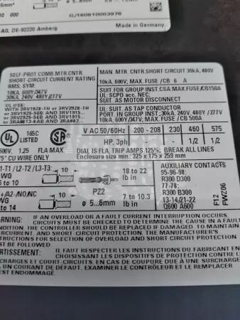  Siemens 3RA6120-1BB32 Sirius starter, 690 v,  50/60 hz TESTED 