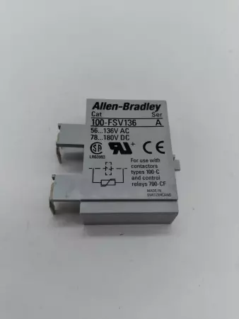  Allen-Bradley 100-FSV136 SER.A Surge Suppressor Varistor Module 
