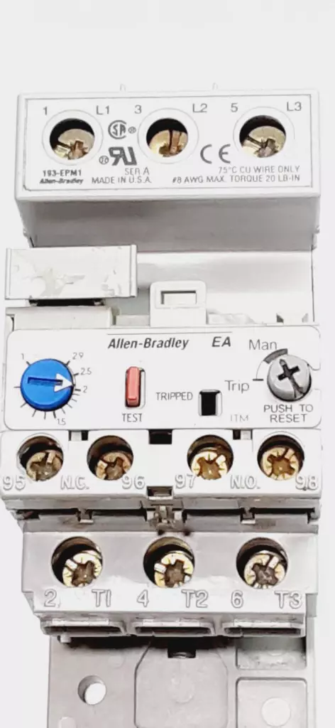 Allen-Bradley 193-EA1DB SER.B Contactor 1.0-2.9Amp Overload Relay 