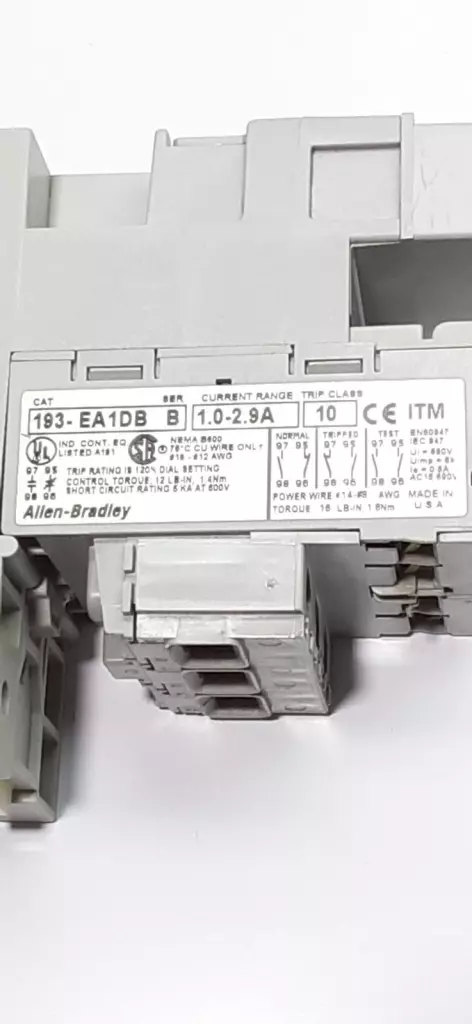 Allen-Bradley 193-EA1DB SER.B Contactor 1.0-2.9Amp Overload Relay 