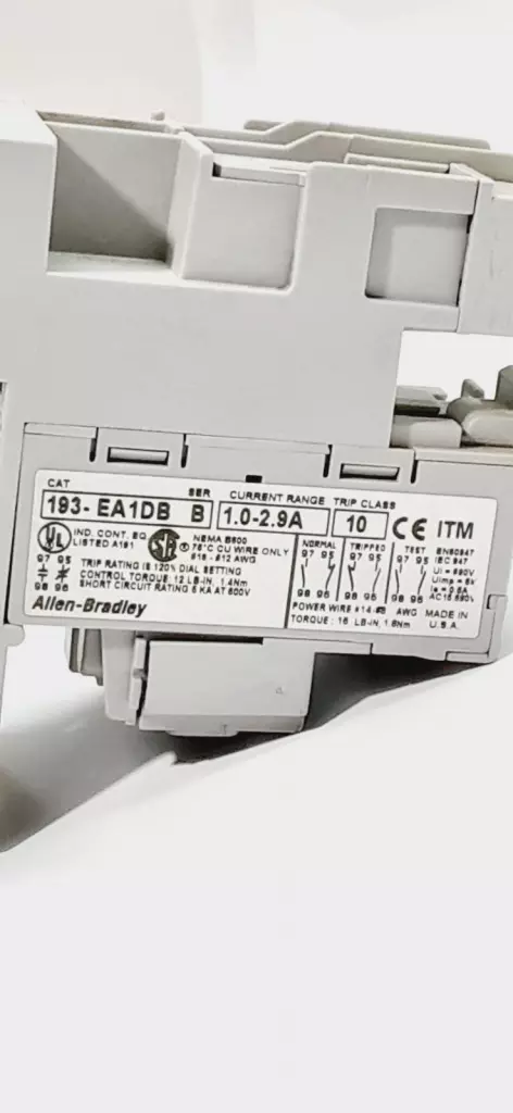 Allen-Bradley 193-EA1DB SER.B Contactor 1.0-2.9Amp Overload Relay 