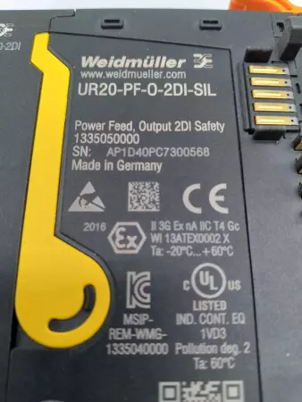  Weidmüller UR20-PF-O-2DI-SIL I/O module, REMOTE power supply TESTED 