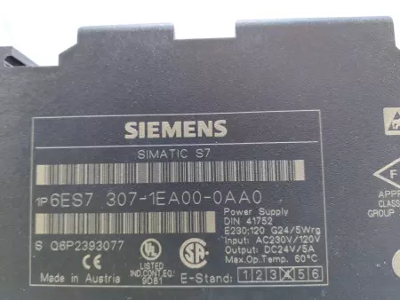  Siemens 6ES7307-1EA00-0AA0 SIMATIC S7-300 PS307 Power Supply 