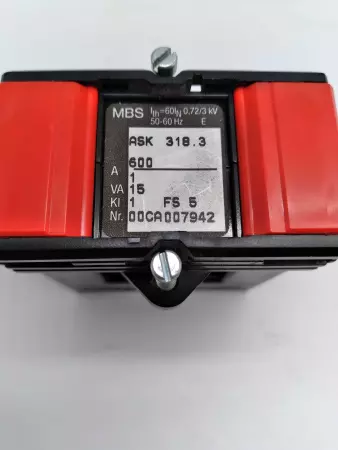 MBS ASK 318.3 Current Transformer Ratio 600V 15VA 