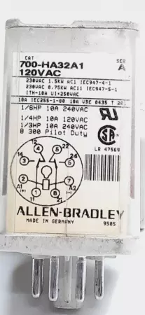 Allen-Bradley 700-HA32A1 8-Pin Relay 120VAC 10Amp Lot of 2