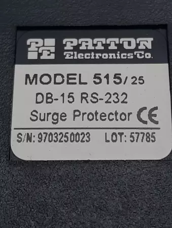 Patton Electronics DB-15 RS-232 Surge Protector Male-Female Model 515/25 