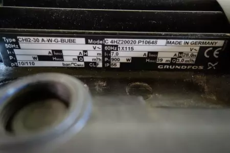 Grundfos CHI2-30 A-W-G-BUBE Booster Pump C4HZ20020 P10648 