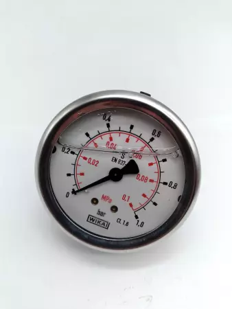  WIKA 0-1.0 BAR/0-0,4 MPA LIQUID FILLED GAUGE 