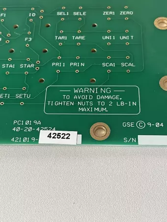 GSE PC1019A Keypad Circuit Board 40-20-42524 