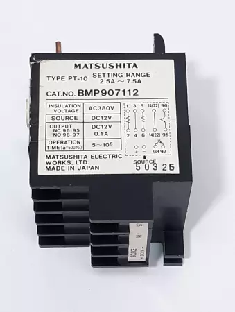 Matsushita BM907112 Type PT-10 Over Current Relay 2.5-7.5A Lot of 2