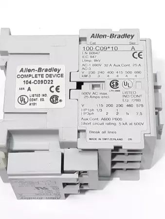 Allen-Bradley 100-C09*10 SER.A Contactor 690V 3P 32A 