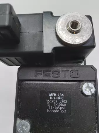 Festo MFH-5/2-D-2-FR-C Solenoid Valve  W/ Solenoid Coil (MSFG-24/42-50/60-DS-OD) 