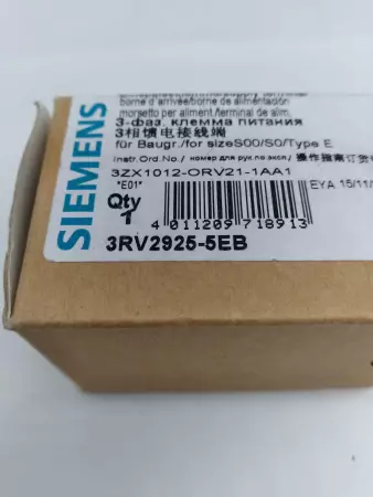 NEW  3RV2925-5EB Supply Terminal for 3-Phase Busbar 