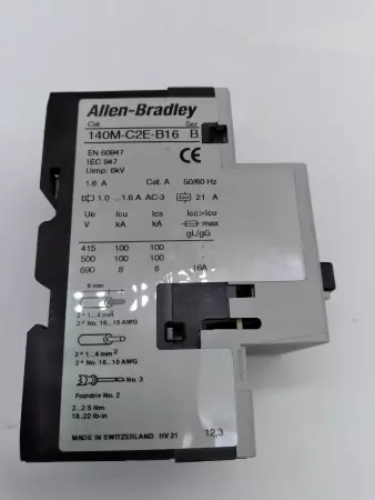  Allen-Bradley 140M-C2E-B16 Circuit Breaker Motor Protection 