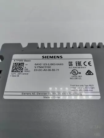 Siemens 6AV2 123-2JB03-0AX0 Operator Interface Touchscreen Panel 9