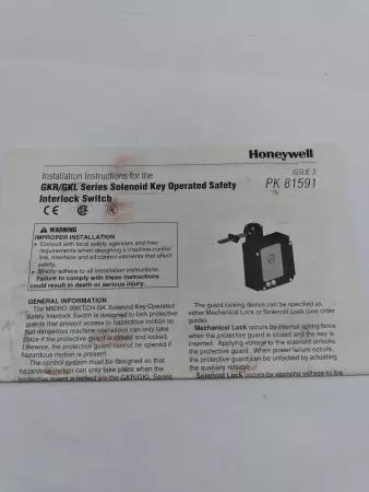 Honeywell GKLA40F1C2 Micro Switch Limit 