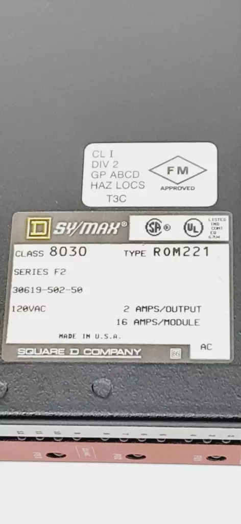 Square D ROM-221 SER.F2 Class 8030 SY/MAX Input Module 16-Channel 