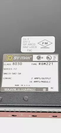Square D ROM-221 SER.F2 Class 8030 SY/MAX Input Module 16-Channel 