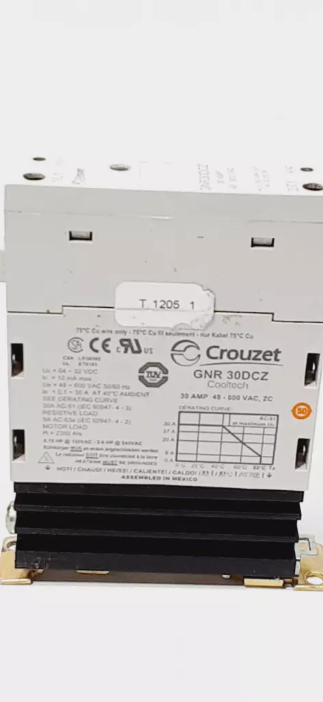 Crouzet GNR30DCZ DIN Mount Relay 30 Amp 48-600 VAC 