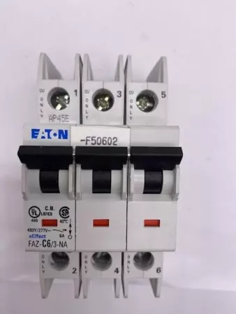 Moeller FAZ-C6/3-NA 3 Pole Circuit Breaker 