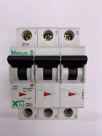 Moeller FAZ-C20/3 Miniature Circuit Breaker T/M UL1077 