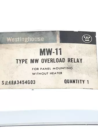 Westinghouse 48A3454G03 MW-11 Overload Relay Type MW 